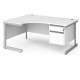 Contract Cantilever Ergonomic Desk with Two Drawer Pedestal